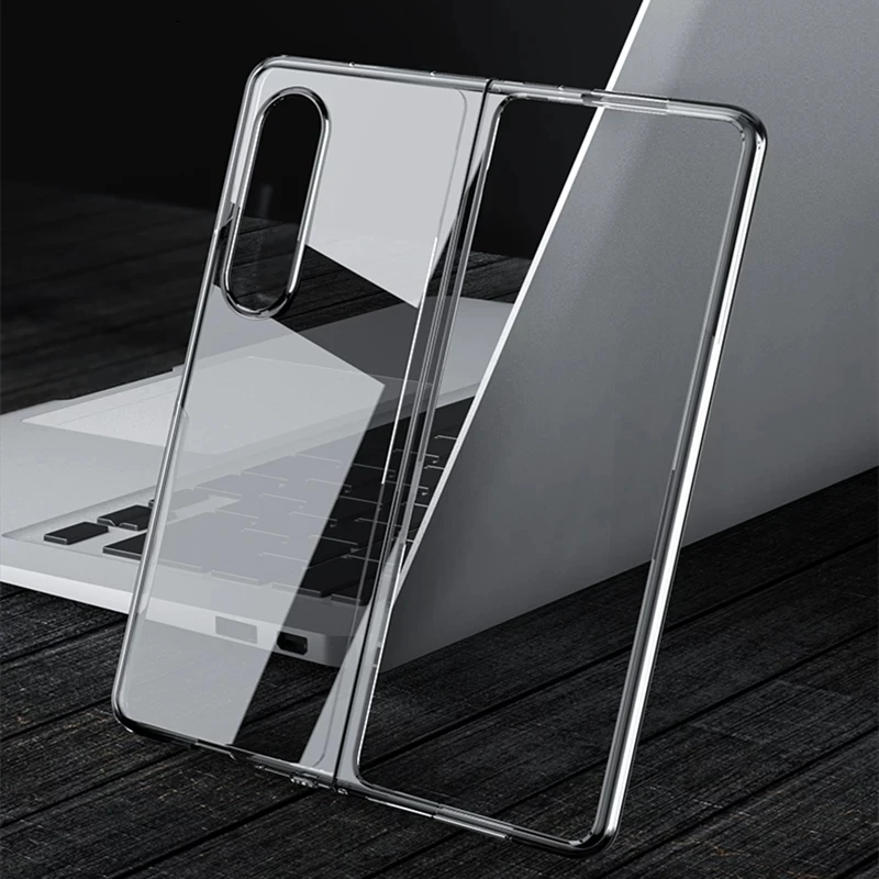 Transparent Case for Samsung Galaxy Z Fold 4 Fold 3 Fold 2 Folding Hard PC Cover for Samsung Z Fold 4 5G Front and Back Cover