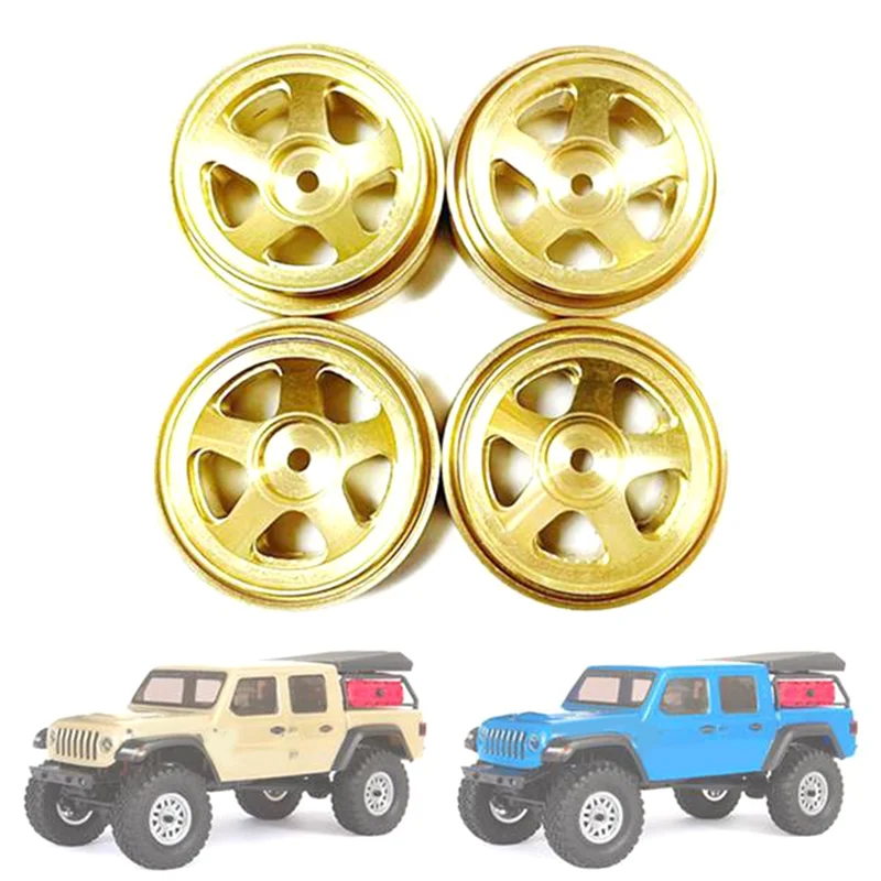 4 قطعة النحاس 1.0 Beadlock عجلة حافة محور عجلات موازنة ل محوري SCX24 1/24 RC الزاحف سيارة ترقيات أجزاء