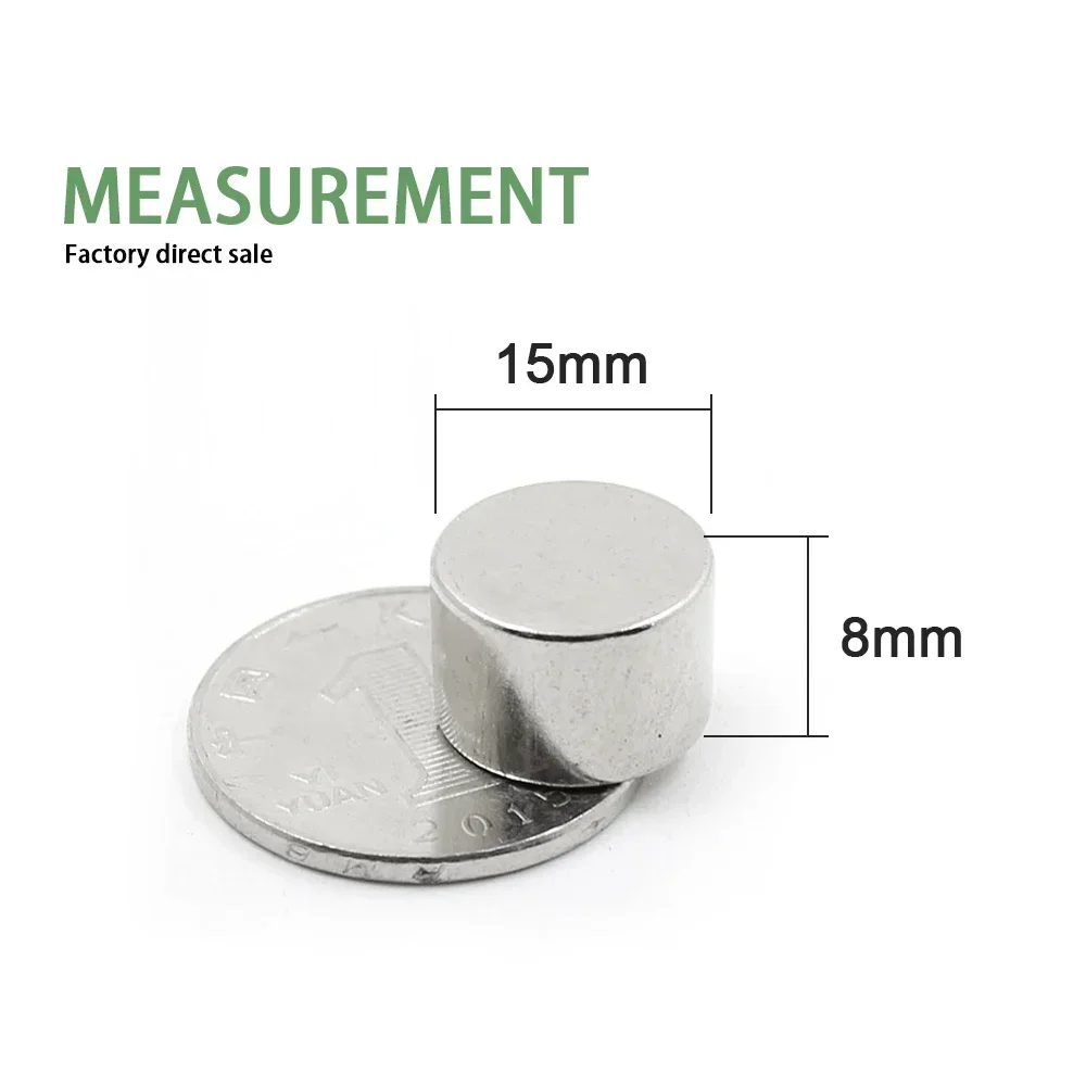 2/5/10/20/40PCS 15x8 Small Magnets N35 Circular Neodymium Magnet 15mmx8mm 15x8mm Permanent NdFeB Magnet 15*8 Mm Disc Magnet