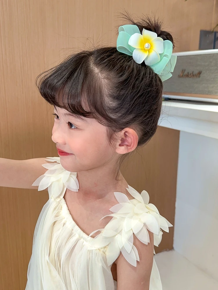 Egg Flower Super Immortal Ribbon Hairpin For Children Little Girl Pan Hair Grip Clip Does Not Hurt Hair Hair Ornament Hair Crab