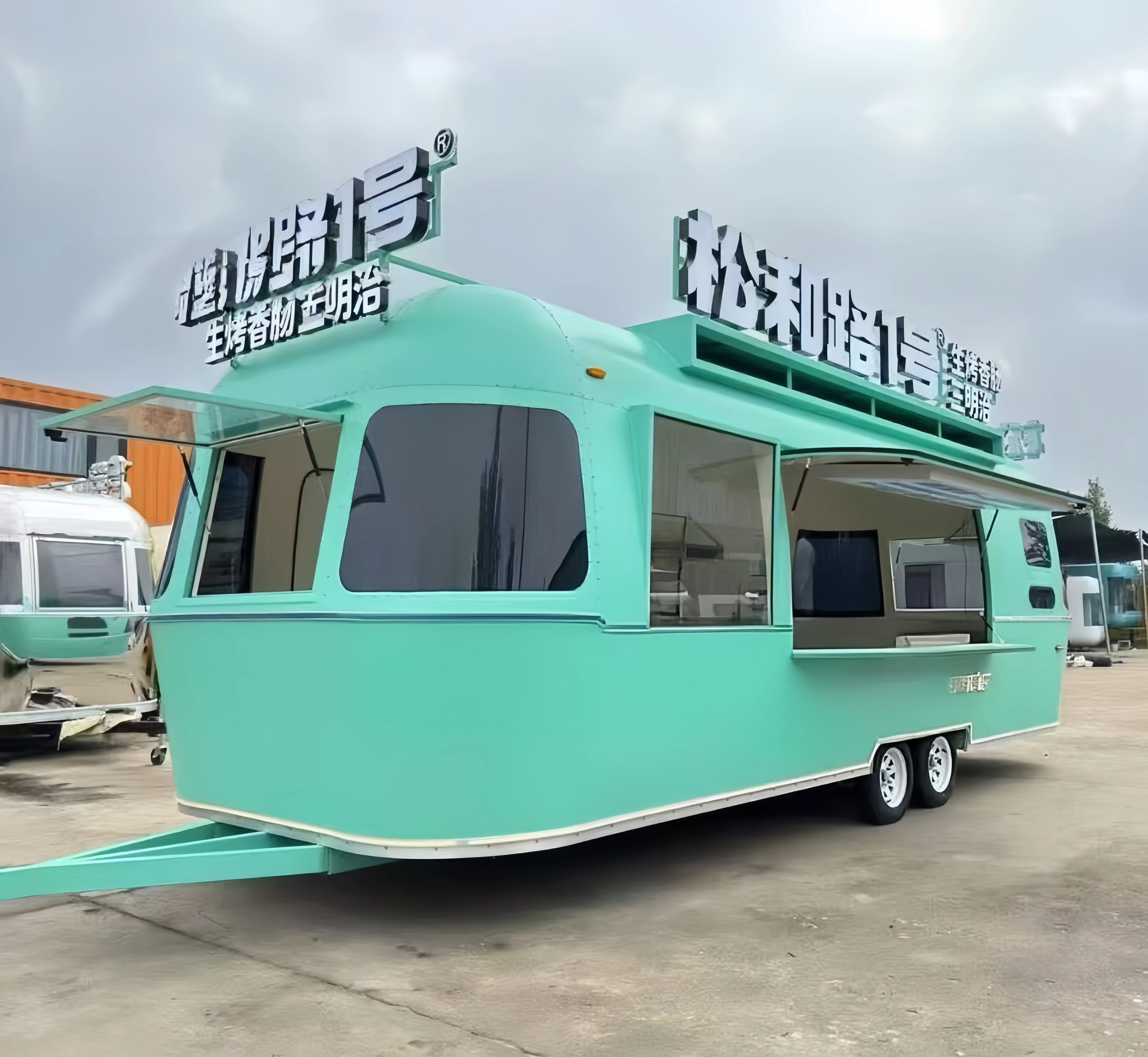 

Portable Outdoor Kitchen Food Truck Trailer Cart Mobile Snack Bar Ice Cream Truck Tent Caravan for Camping And Catering