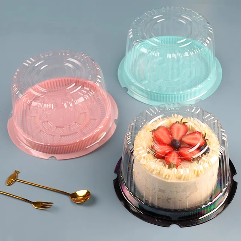 

50Pcs/lot 6inch Transparent Cake Box Plastic Cake Boxes Packaging Clear Cupcake Muffin Dome Holder Cases Christmas Party Wedding