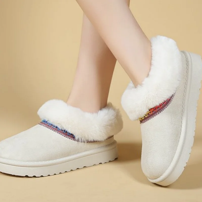الشتاء أنيقة جولة اصبع القدم مثير وقطيفة سميكة سوليد أحذية الثلوج عارضة المألوف أفضل بيع الأحذية النسائية الجديدة المريحة #5