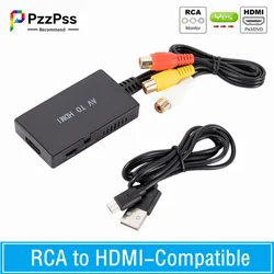 RCA to HDMI-compatible Audio Video Converter AV2HDMI-compatible Adapter Support 1080P PAL/NTSC With PS2 PS3 XBOX VHS Blu-Ray DVD