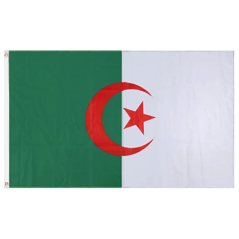 90X150cm  ALG Algeria Flag Hanging Polyester Vivid Color and UV Fade Resisitant-Algerian National Flag For Decoration