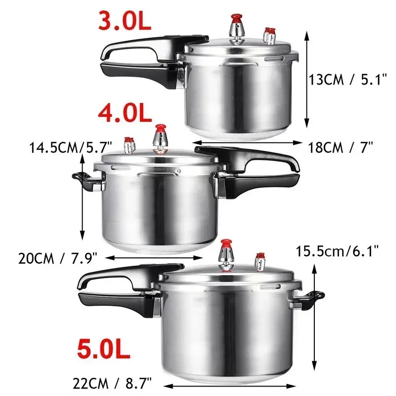 Imagem -04 - Alumínio Alloy Kitchen Pressure Cooker Fogão a Gás Cozinhar Economia de Energia Proteção de Segurança ao ar Livre Camping Panelas l l 5l