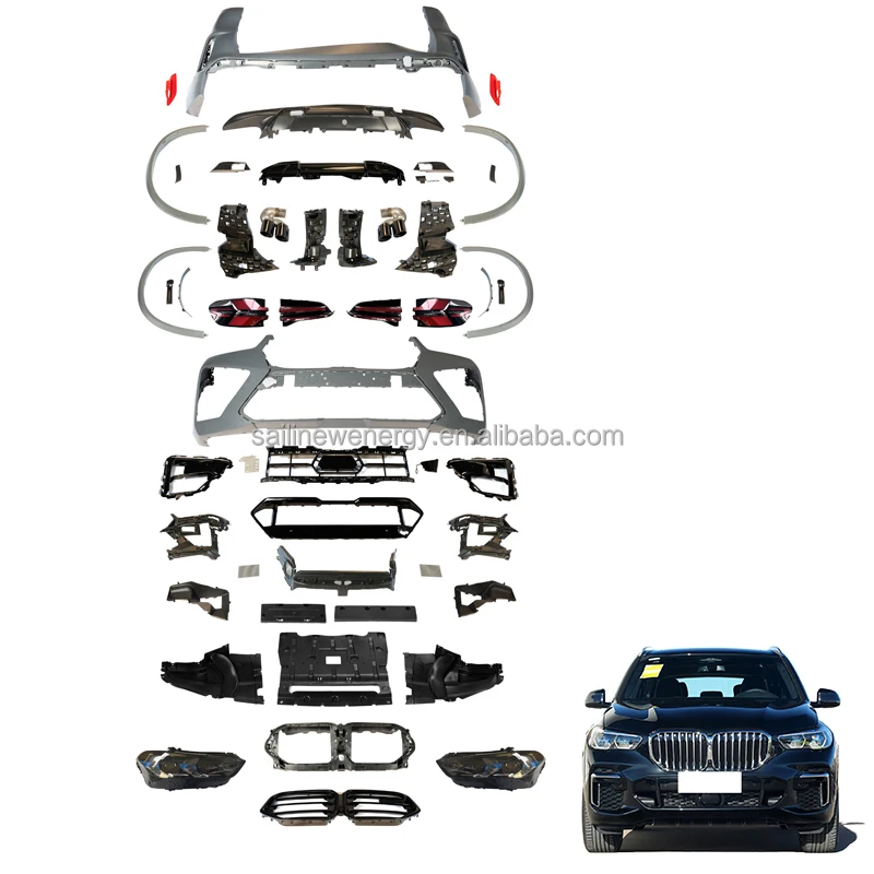 

BMWs X5M Exterior Accessories Auto Car Side Skirt Front Rear Bumper Full Conversion Bodykit for X5 G05 Lci