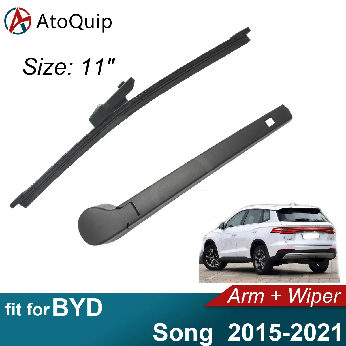 Limpador do braço traseiro do carro para a canção de BYD 2015-2021, janela traseira, escova de chuva, pára-brisas, pára-brisas, 2016, 2017, 2018, 2019, 2020, 2021