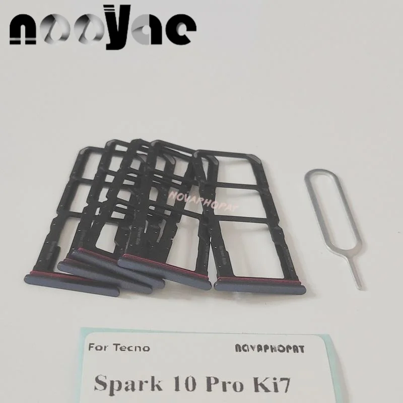 Top Brand New SIM Card Tray For Tecno Spark 10 Pro KI7 Sim Holder Slot Adapter Reader Pin