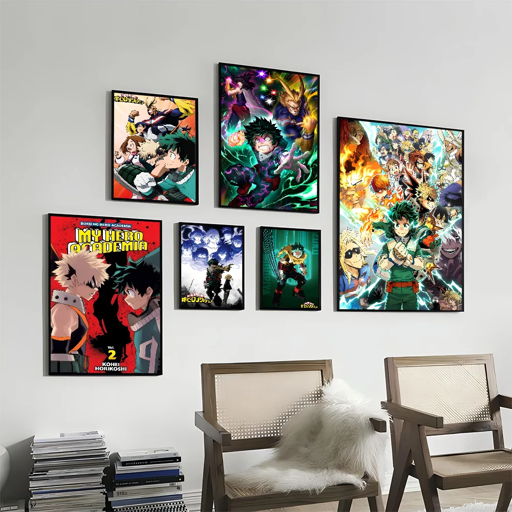 

My Hero Academia Self-adhesive Art Poster Retro Kraft Paper Sticker DIY Room Bar Cafe Vintage Decorative Painting