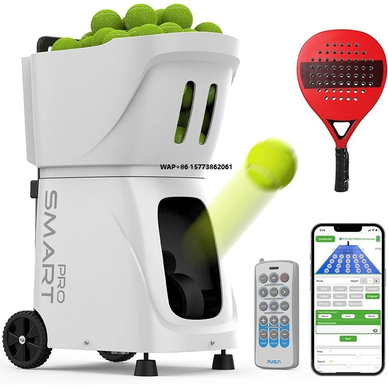 Maszyna do padla PT-SMART PRO PUSUN, maszyna do tenisa, urządzenie do treningu z pilotem zdalnego sterowania przez aplikację.