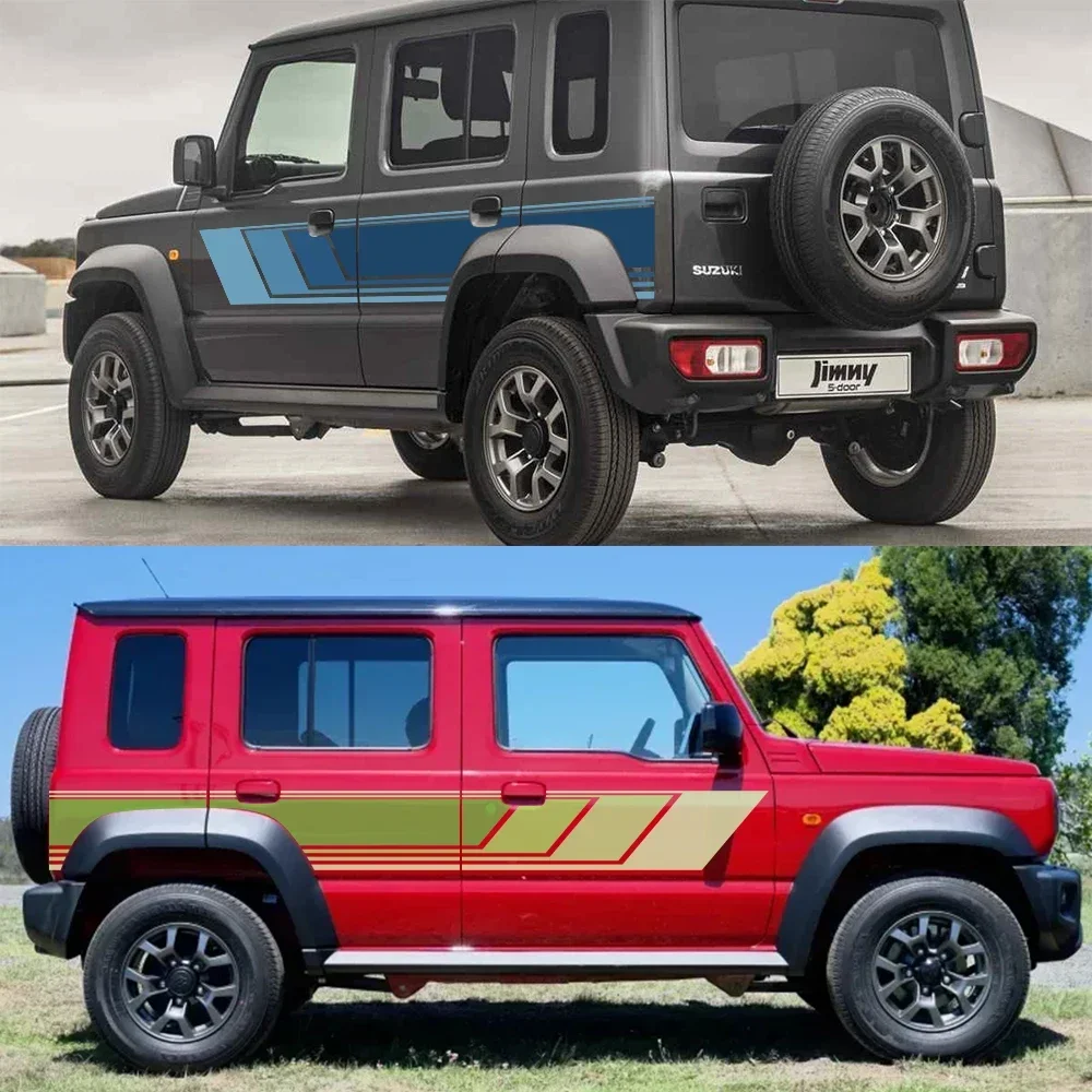 Car Door Side Stickers Boby Stripe Decal Kit For SUZUKI JIMNY XL WAGON JC74 4Door 2023-24  Waterproof Vinyl Film Car Accessories