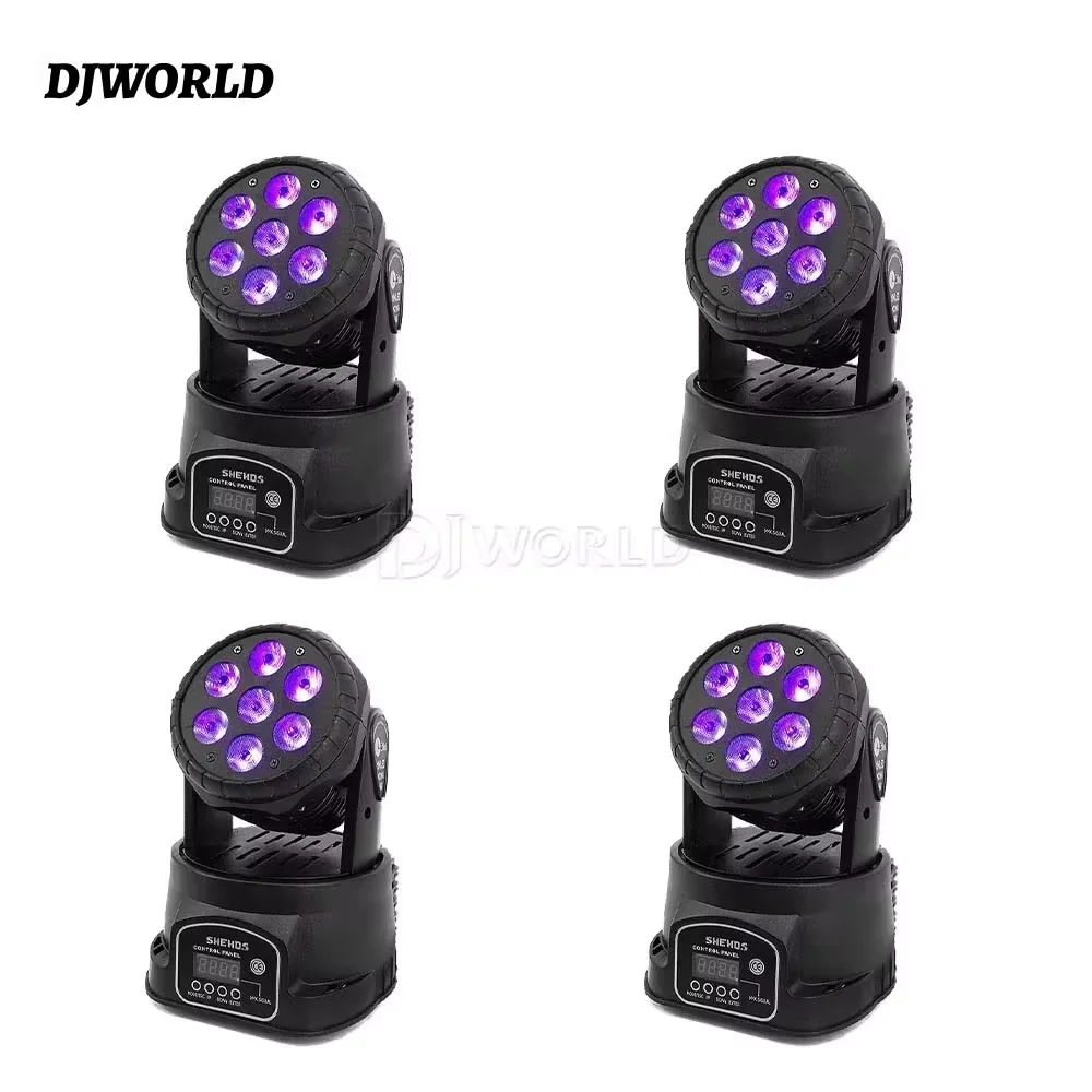 4PCS Hot Sale LED 7X18/12W Wash Light RGBW 4in1 Moving Head Light DMX Stage Light DJ Disco Professional Lighting Nightclub Party