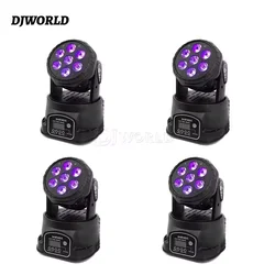 Luz LED 4 en 1 con cabezal móvil para escenario, iluminación profesional RGBW de 7x18/12W, 4 piezas, DMX, para DJ, discotecas, clubs nocturnos y fiestas, gran oferta