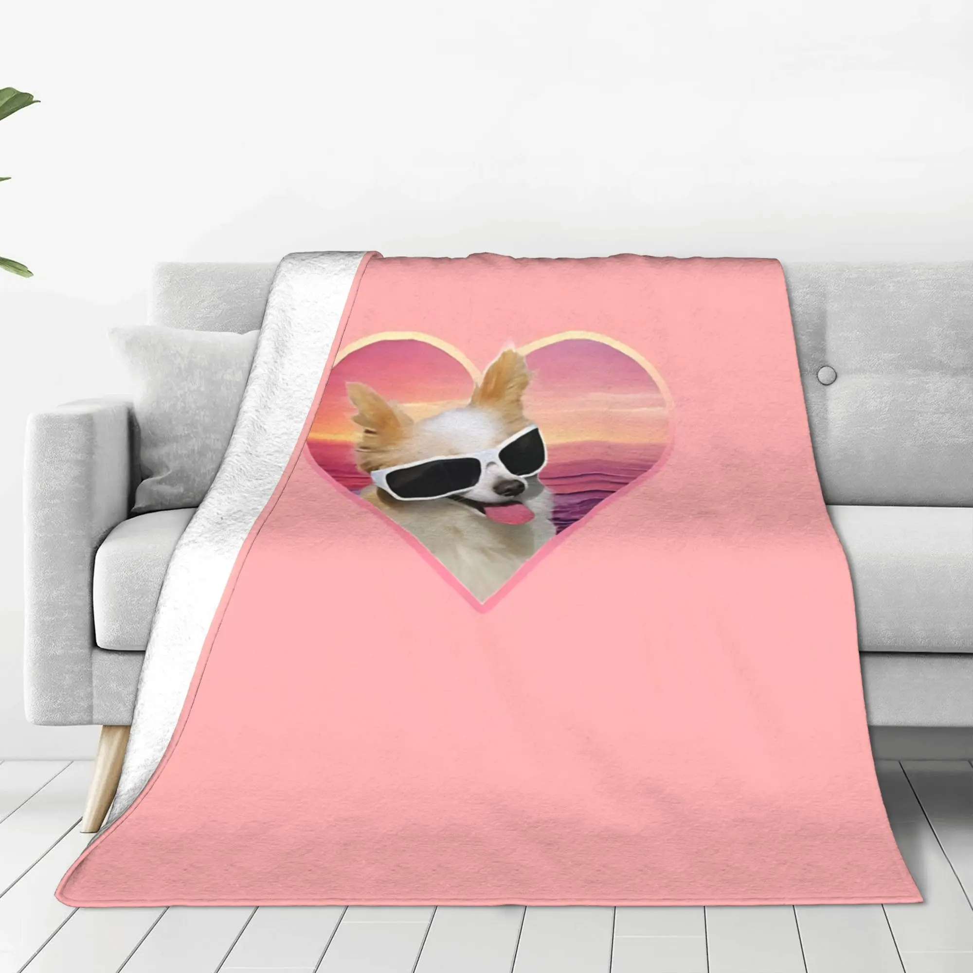 1PC Home Cutecore Doggo Stickers  Beachy Dog meme Blanket Super Cosy Plush Home Living Room Sofa Halloween
