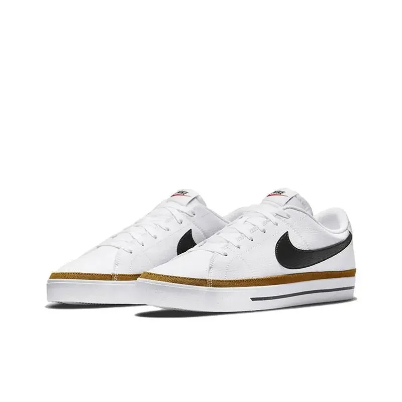 Nike Court Legacy Men Skateboarding Shoes Non Slip Low-Cut White Black Sneakers DH3162-100