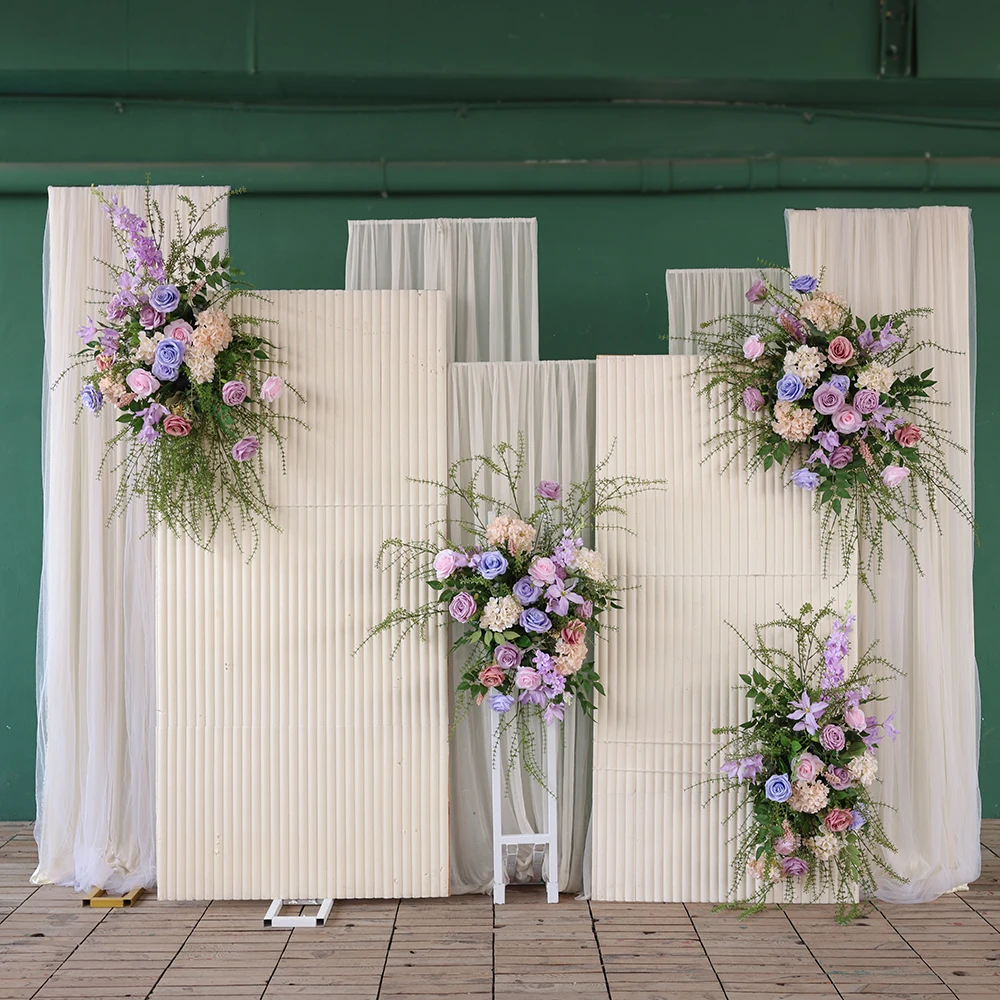 

With Hanging Green Vines Artificial Flower Arrangements for Garden Marriage Decoration Purple Pink Sztuczne Kwiaty Decor HY2691