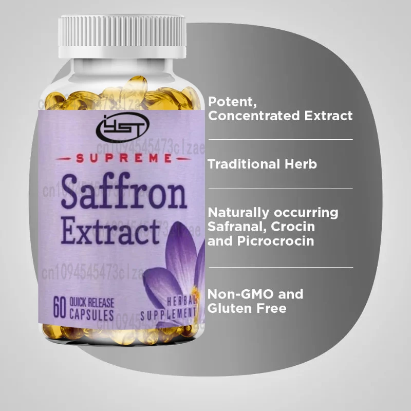 

Natural Saffron Extract Supplement | 60 Capsules Non GMO, Gluten Free