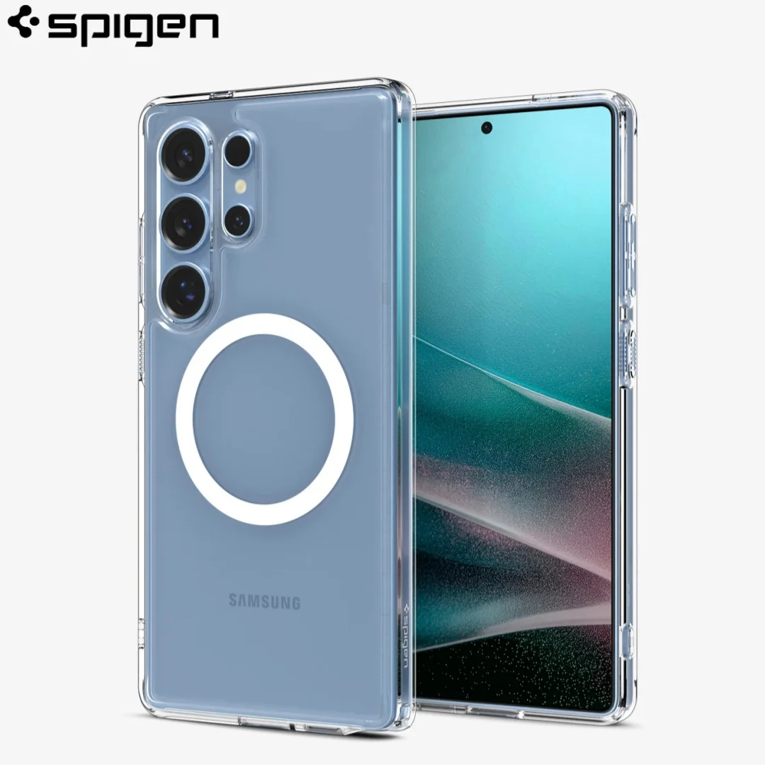 Spigen Ultra híbrido Magfit magnético Crystal Clear funda para Samsung Galaxy S25 S24 Ultra Plus protector fino para Magsafe Cover