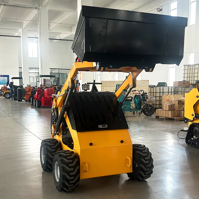 

Customized Cheapest EPA EURO5 Skid Steer Mini Loader Stand on Skid Steer With Bucket on Sale