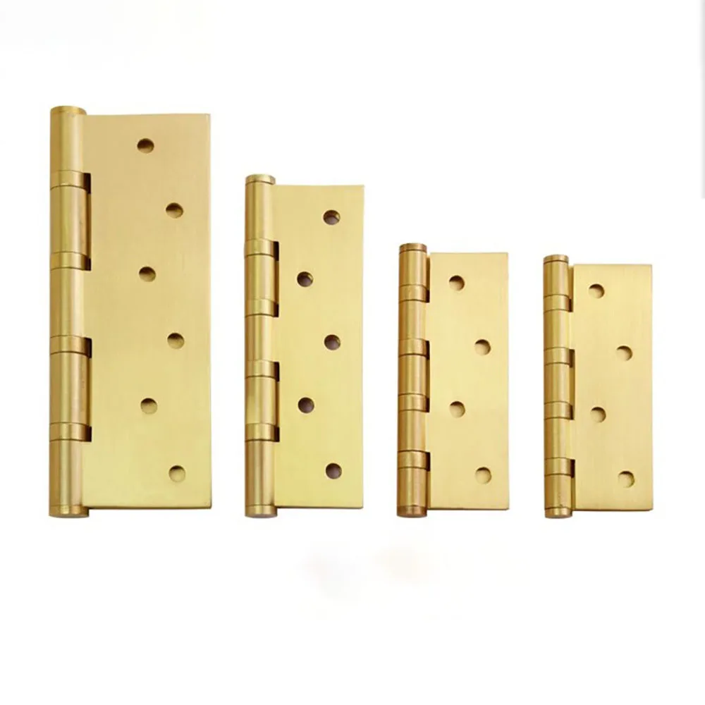 Brass Hinges Wooden Door Pure Copper Silent Bearings Flat Opening Folding Hinges Furniture Hardware Accessories 3.5/4/5/6 inch