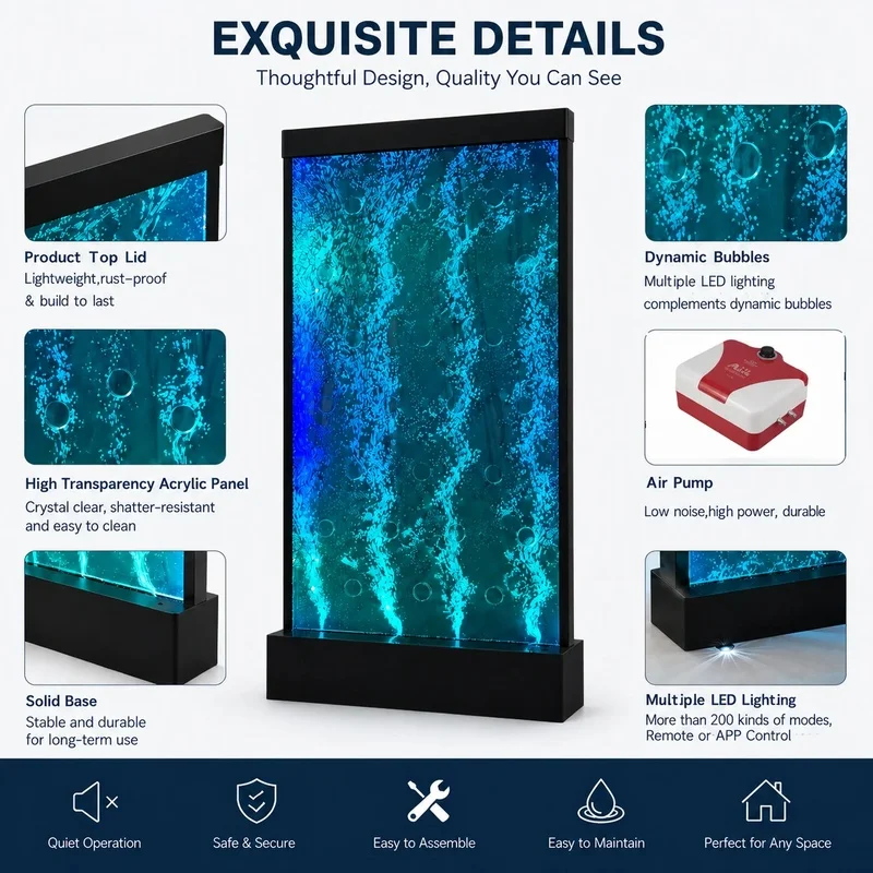 custom.Acrylic Best Design Partition Room Divider with Bubble Feature Panel