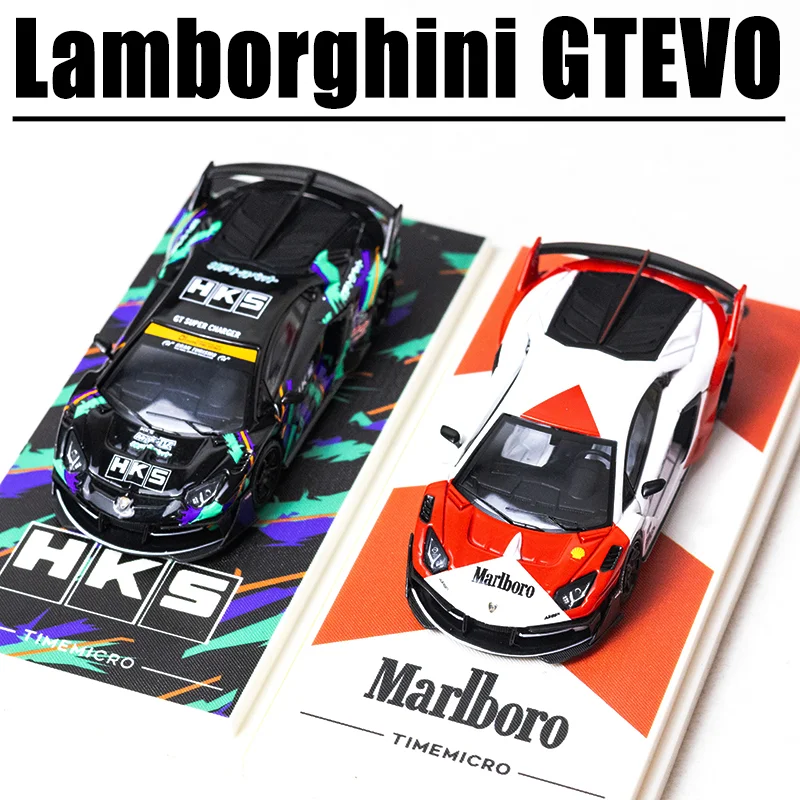 TM 1/64 Lamborghini GTEVO Marlboro HKS, игрушка из сплава, литая под давлением металлическая модель, подарок