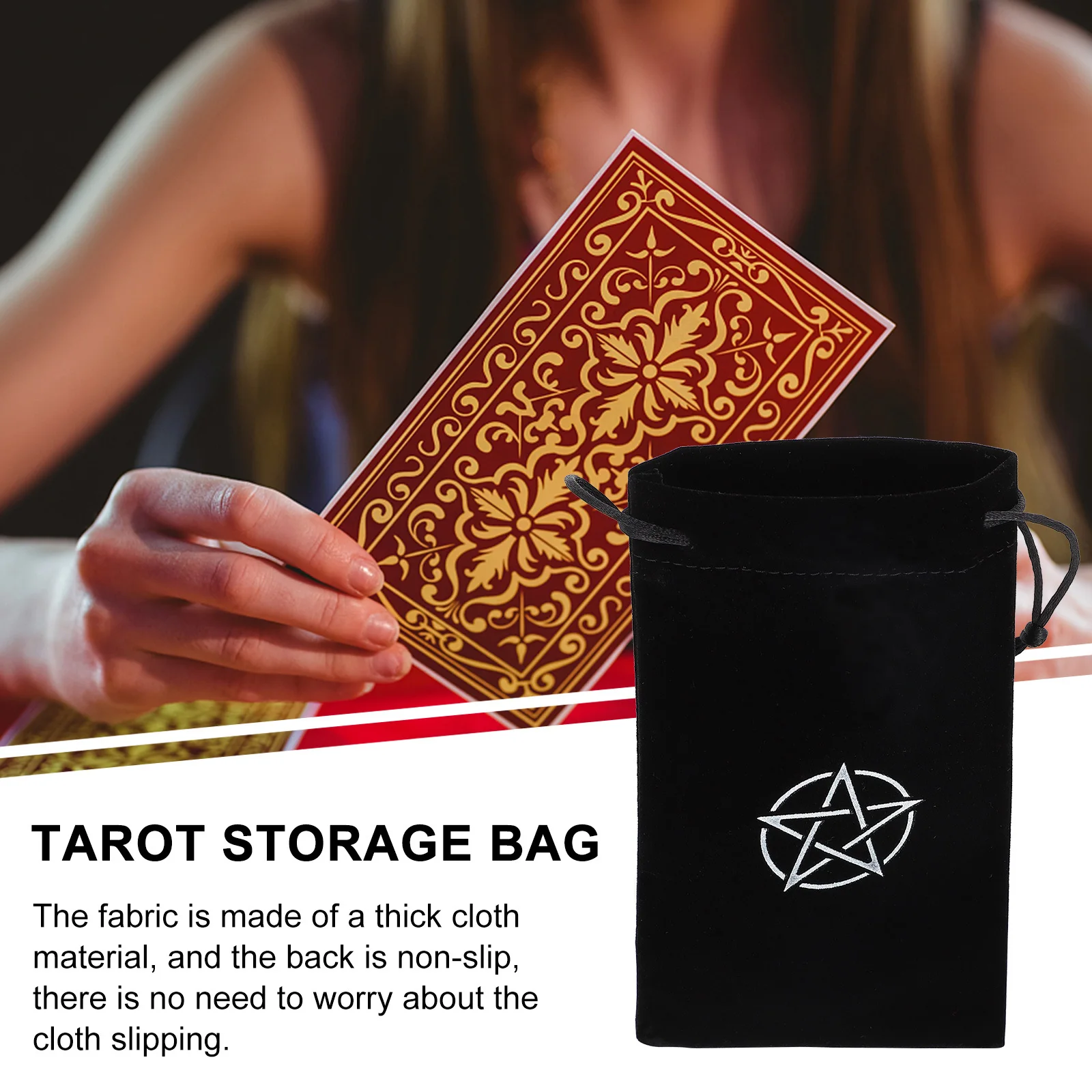 

2Pcs Cloth Tarot Drawstring Bag Premium Thick Fabric Anti-Static Skin-Friendly Organizer for Tarot Cards Outdoor Indoor Use