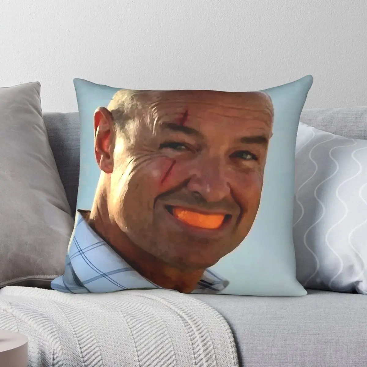 Lost John Locke Orange Slice Square Pillowcase Polyester Linen Velvet Printed Zip Decorative Home Cushion Cover 18