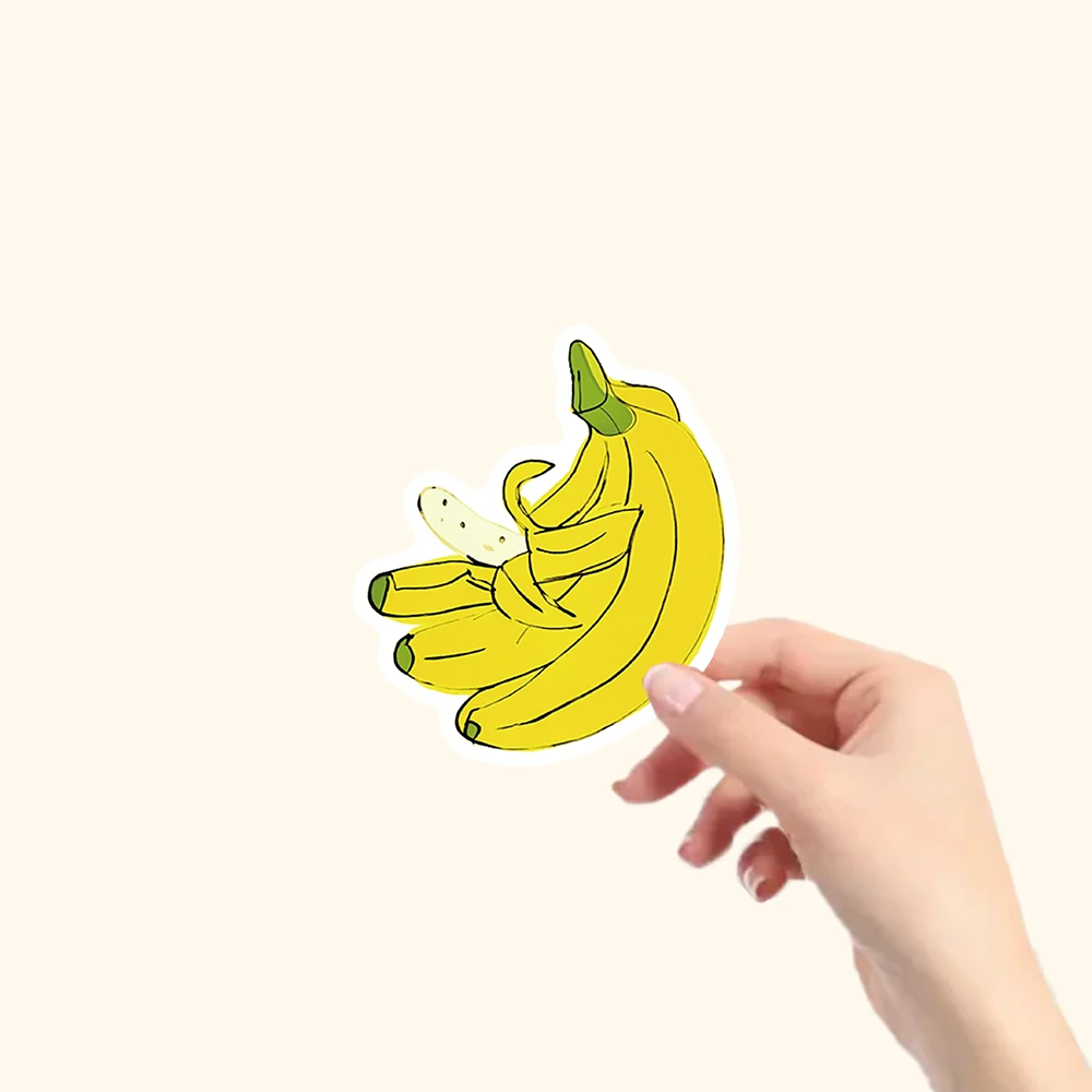 54 قطعة من ملصقات الرسوم المتحركة اللطيفة المضحكة Kawaii Banana مجموعة شارات لأجهزة الكمبيوتر المحمول وزجاجة المياه ولوح التزلج وديكور جراب الهاتف