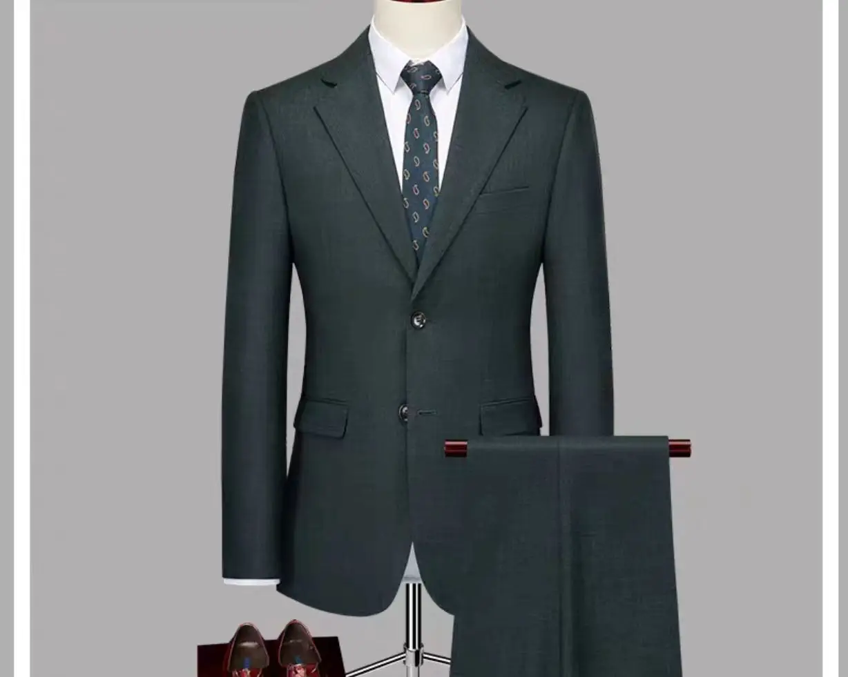 Y088para hombre traje formal de negocios, traje formal de boda británico, vestido de novio informal