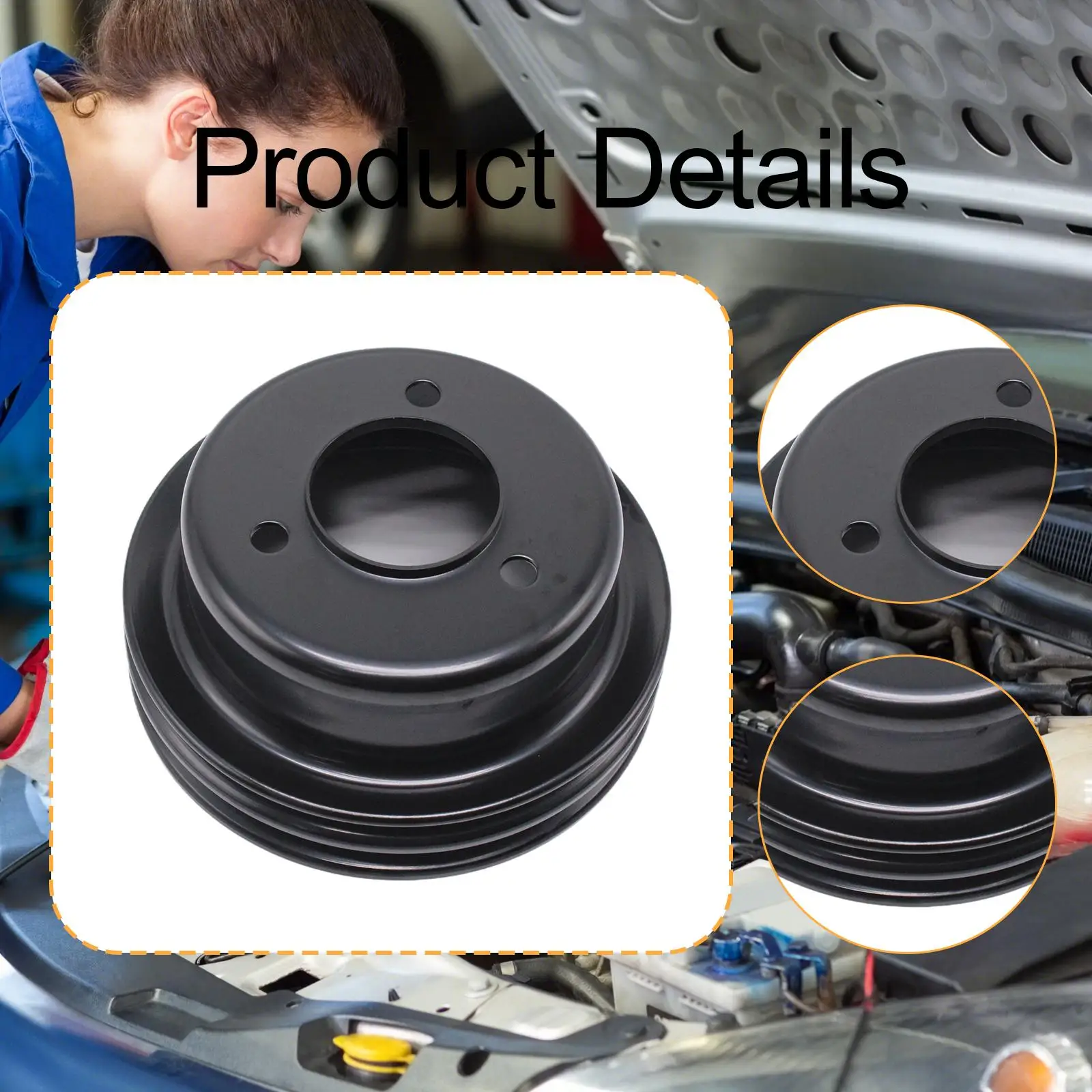 Steel Crank Pulley Two Groove Engine Part Electrophoretic Coating Reliable Spare Kit for Ford 289 302 1965 1967