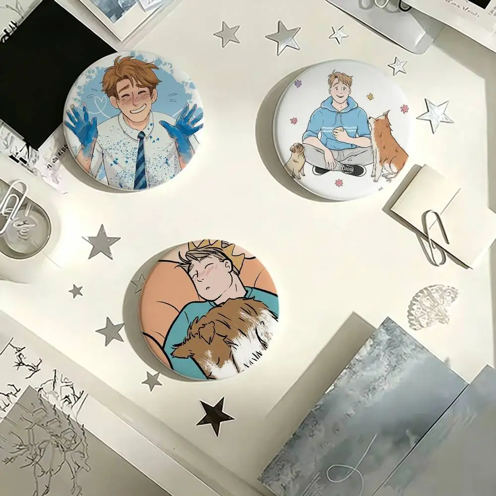 H-Heartstoppers-Nick & Charlie Badges Creative Tinplate Button PinsBrooch Badge Clothes Backpack