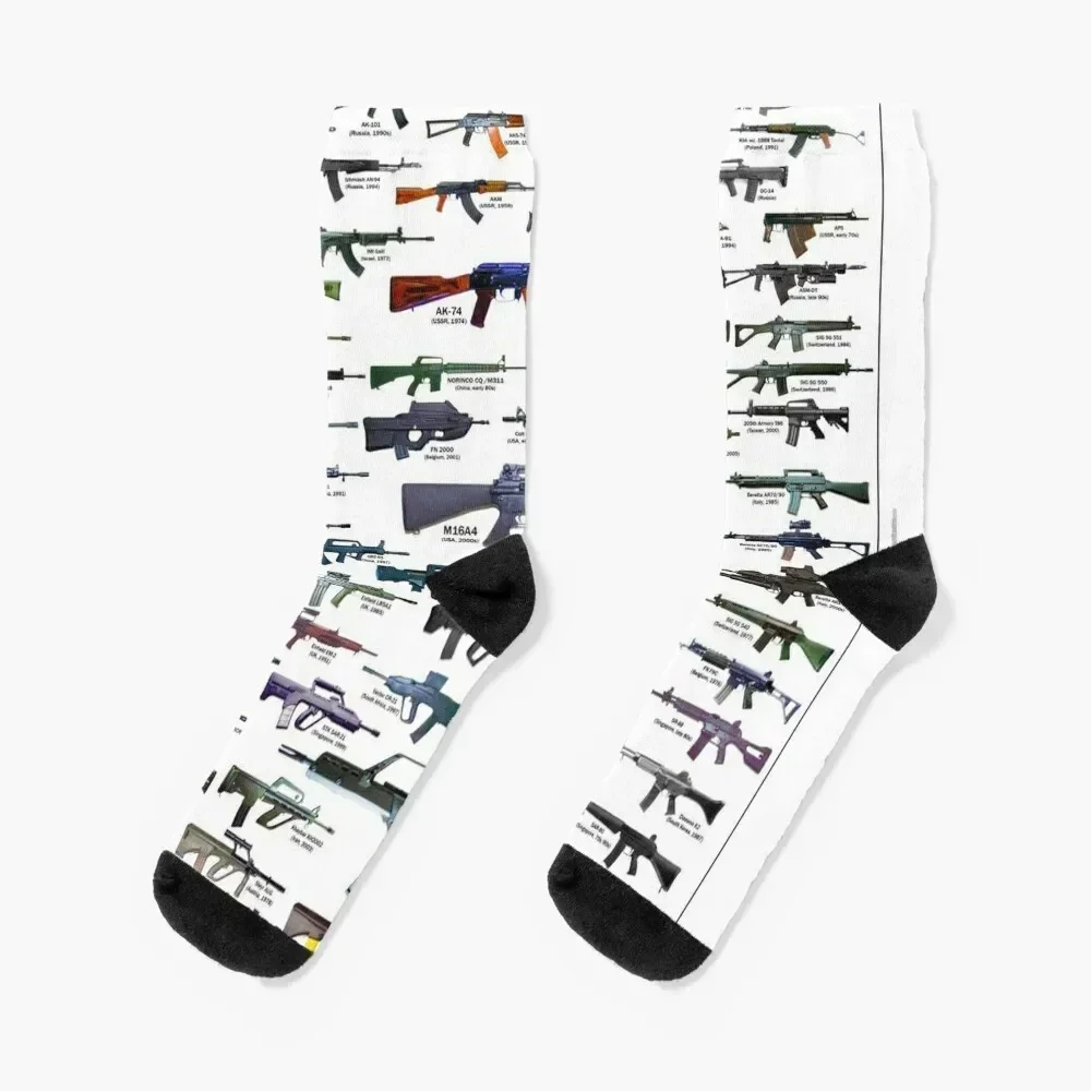 Assault Rifles and Carbines Chart Socks aesthetic hiphop summer Woman Socks Men's