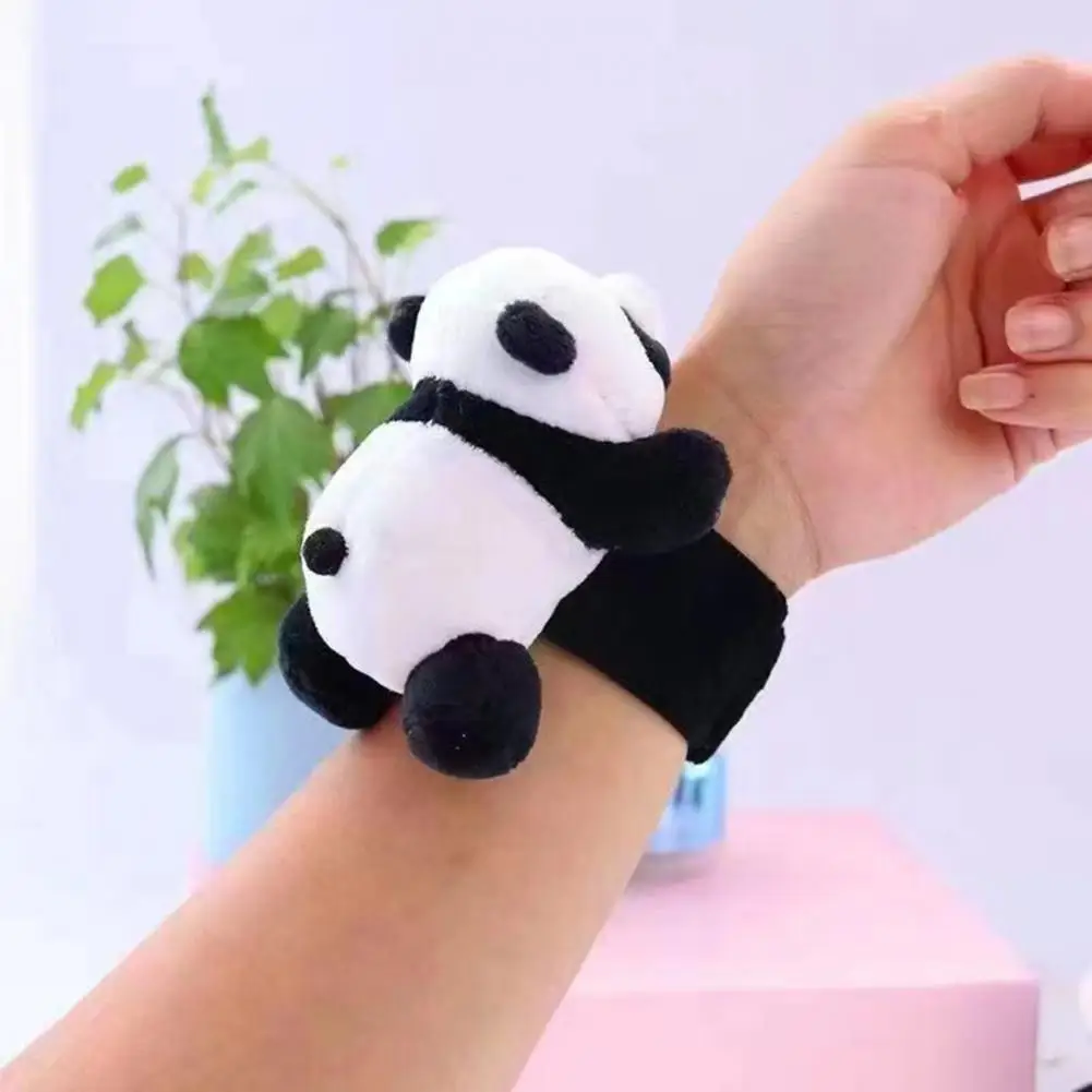 Slap Bracelet Cartoon Panda Doll Soft Plush Snap Bracelet Wrist Decoration Wrapping Slap Band Slap Pop Circle Bracelet Kids Gift