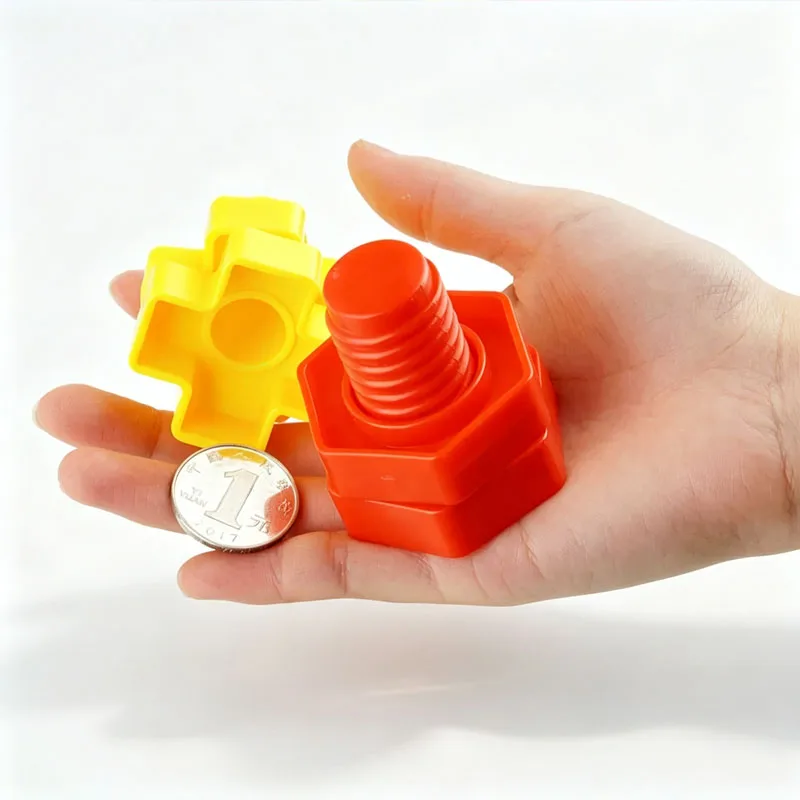 20/10Pair Plastic Jumbo Nuts And Bolts Toys Kids Screw Building Blocks Fine Motor Skills Occupational Therapy Educational Gifts view 6