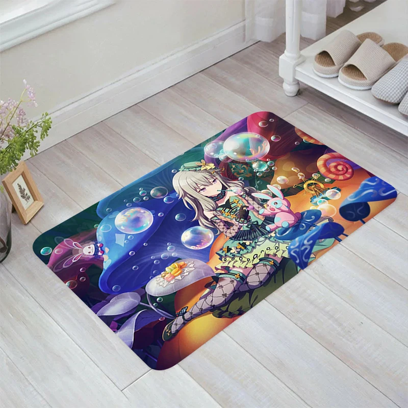 P-Project Sekai Floor Mat PJSK Anime Balcony Carpets Room Rugs Kitchen Rug Home Carpet Entrance of House Foot Doormat Door Mats