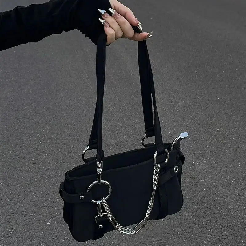 Shoulder Bags Women Korean Fashion All-match Tote High Street Chain Designed Handbags Famous Lady Underarm Motorcycle Bag Ins