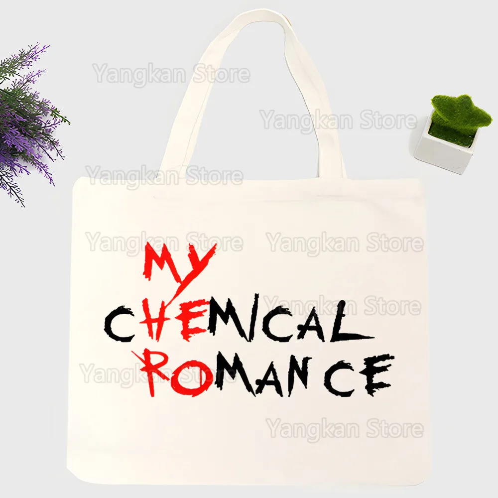 

Сумка на плечо My Chemical Romance Mcr, панк-эмо-рок, из холщовой ткани, сумка для пикника, повседневная сумка-тоут, многоразовая сумка для пикника большой вместимости