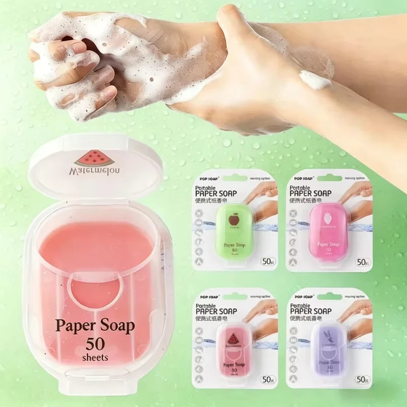 Quick-Dissolving Soap Paper Portable Plant Extract Mild Non-Irritating Universal Cleaning Supplies for Home & Outdoor