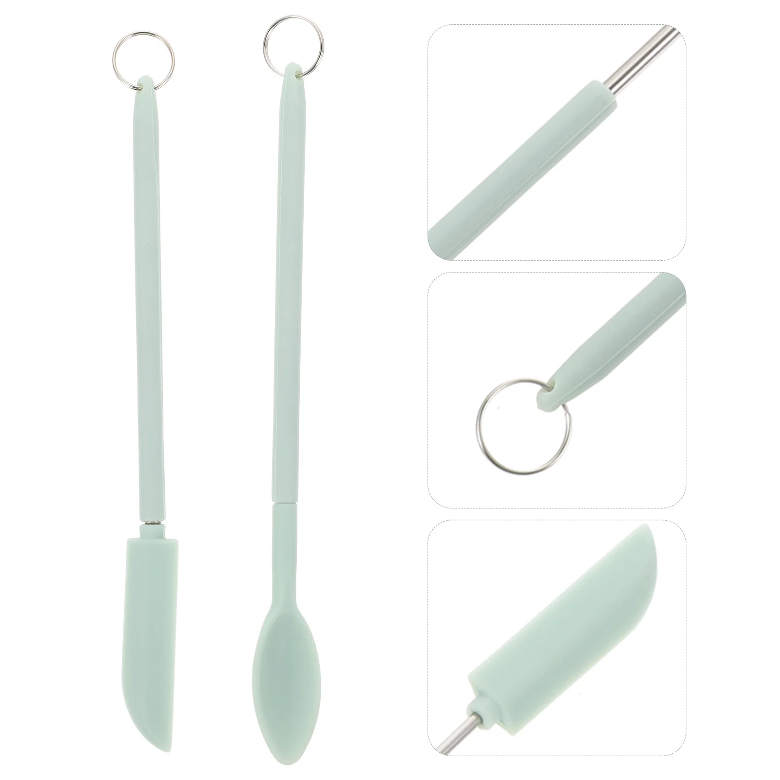 

1Set Multipurpose Butter Scraper Flexible Edge Silicone Makeup Spoon for Precise Portion Control Lightweight Easy Clean Baking
