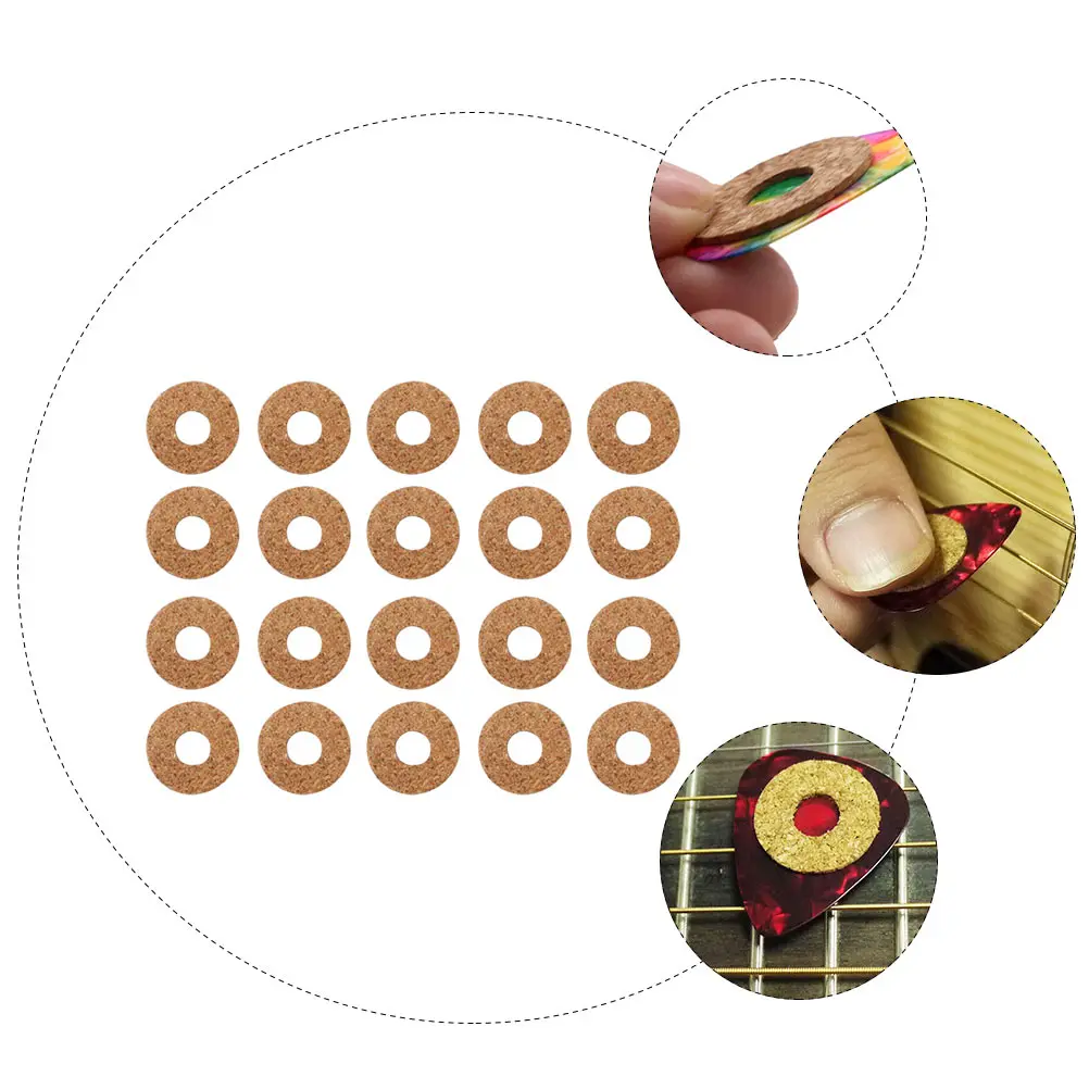 

20 Pcs Anti-slip Gasket Light Accessories Guitar Pick Grip Spacers Clip Acoustic Pickguard Cork Grips Picks Clamp