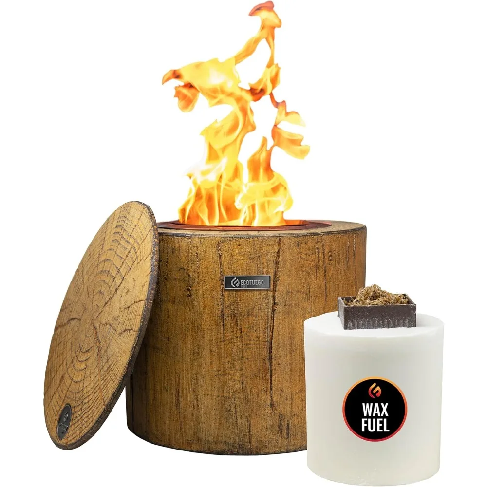 

El Fuego Wax Fire Pit – Lights in Seconds for Instant Heat with No Wood Smoke, Low Maintenance, The Ultimate in Convenience - Or