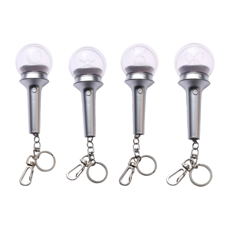 LED Small Lightstick Keychain Charm for Music Concerts, Colorful Lamp Bulb Pendant Fans Support Accessory Gatherings