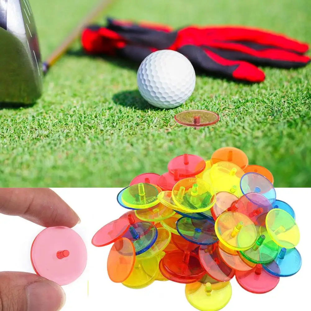 50/100/150Pcs Golf Ball Marker Colorful Transparent 24MM Plastic Flat Golf Ball Markers Assorted Colors Golf Accessories