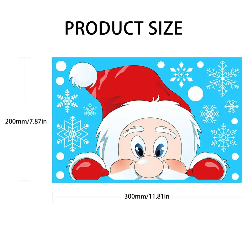 Adesivos decorativos de pvc estático para portas de natal e janelas de vidro eletrostático de dupla face adesivos