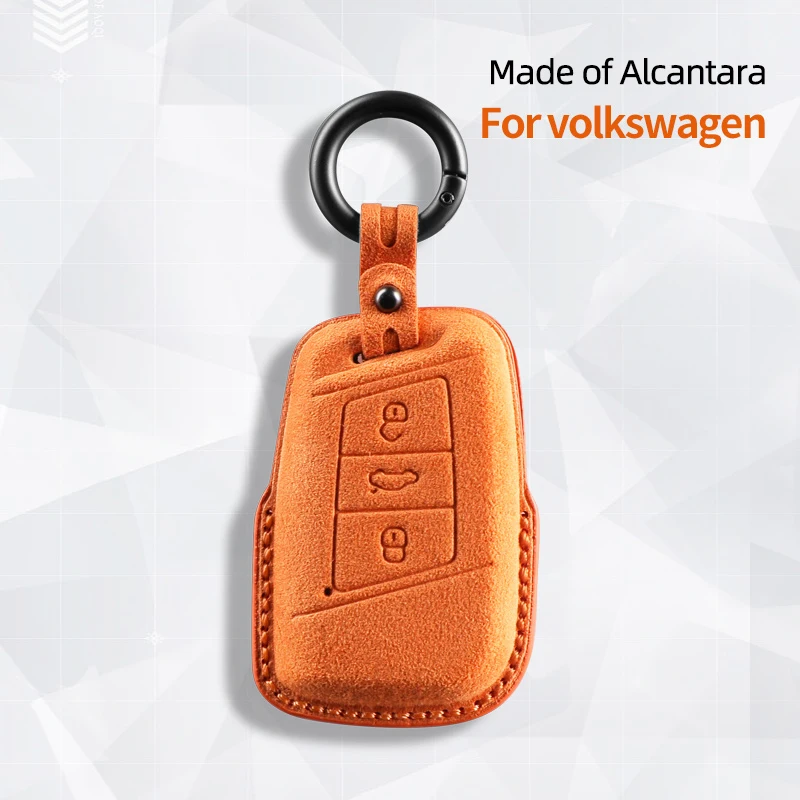 For VW Volkswagen Magotan B8 Superb Skoda A7 Passat Variant 2015 - 2019 Car key Case Alcantara Keychain Accessories