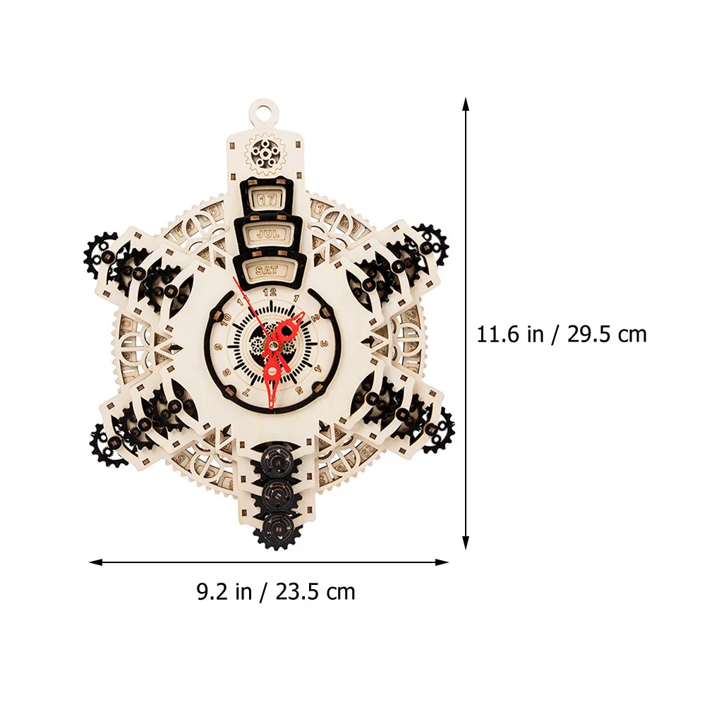 مجموعة واحدة من ساعة الألغاز ثلاثية الأبعاد، طقم خشبي للتركيب الذاتي للأطفال والكبار، ساعة خشبية للديكور في غرفة المعيشة وغرفة النوم، لعبة تعليمية