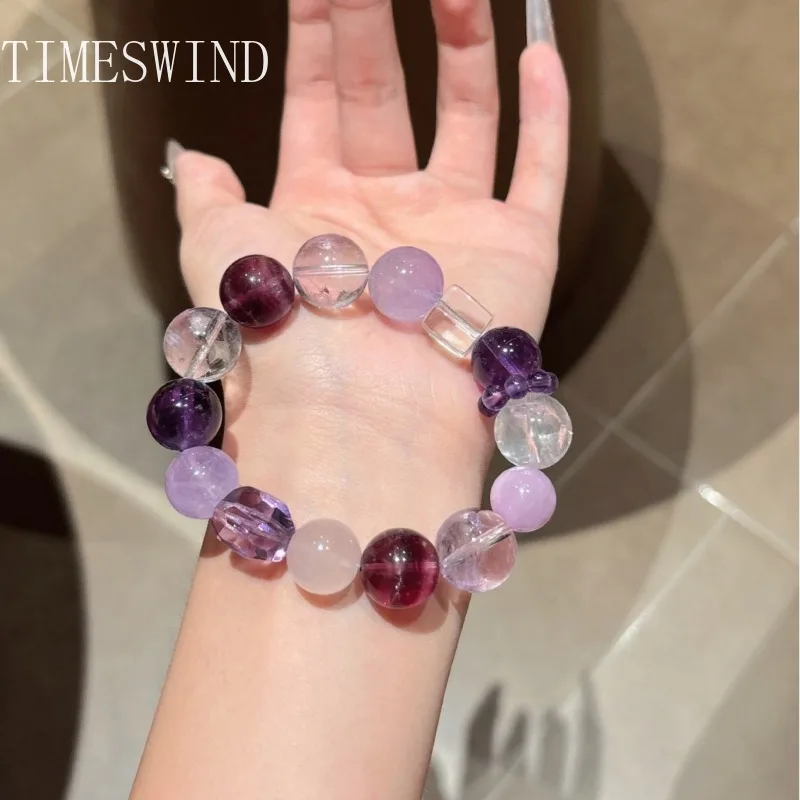

TIMESWIND Authentic Crystal Power Dreamy Purple Beaded Irregular Bracelet Luxury Women Fashion Jewelry with Certificate