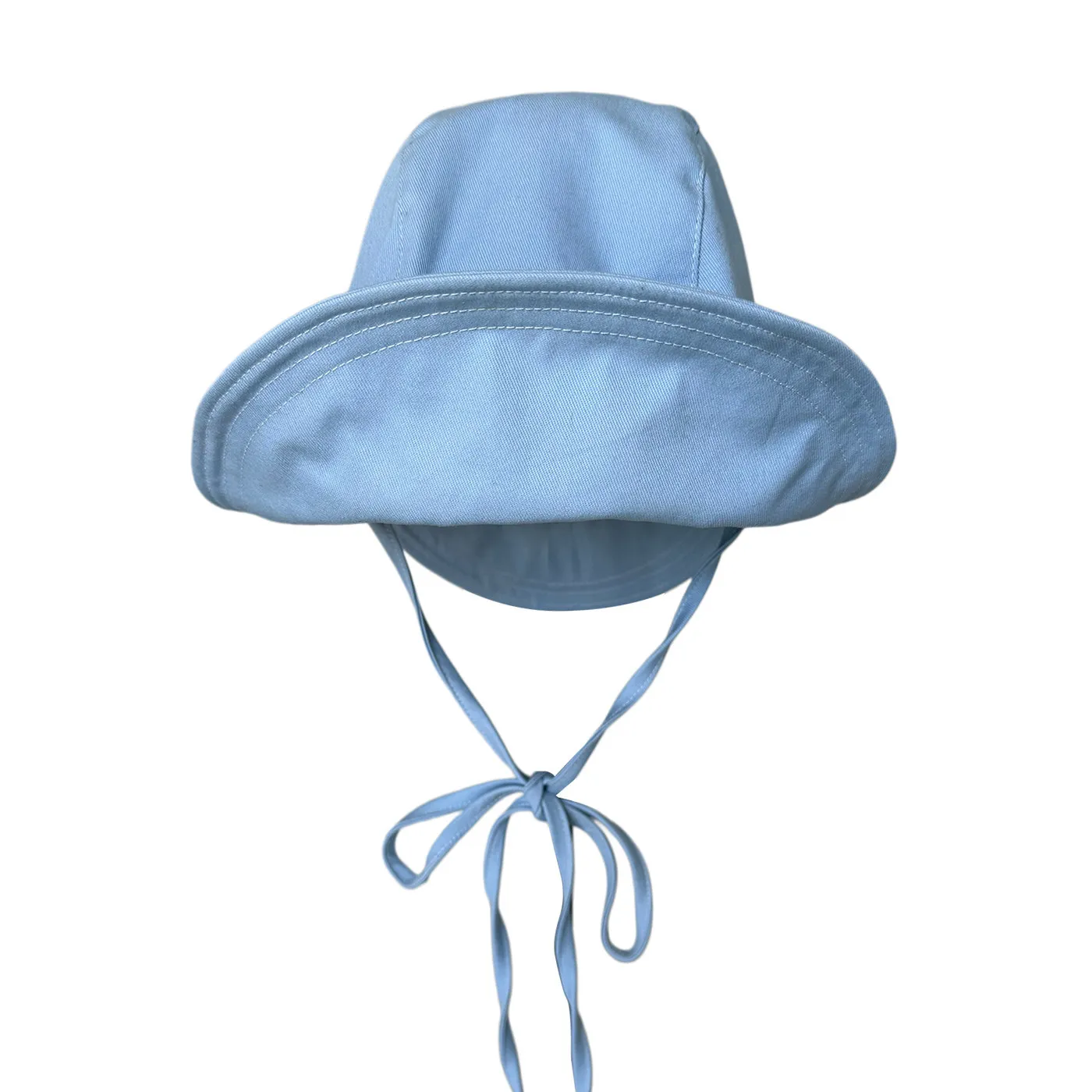 korean-fresh-blue-women-bucket-hat-foldable-double-brim-round-fabric-sun-hat-with-strap-for-summer-outdoor-use